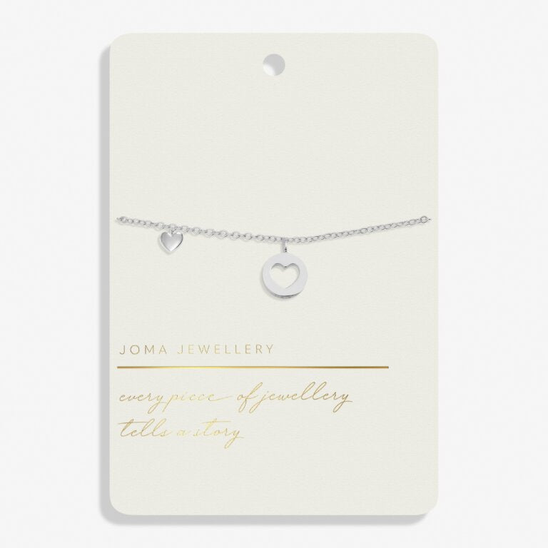 Joma Jewellery Style Stories Pave Edge Heart Silver Plated Bracelet