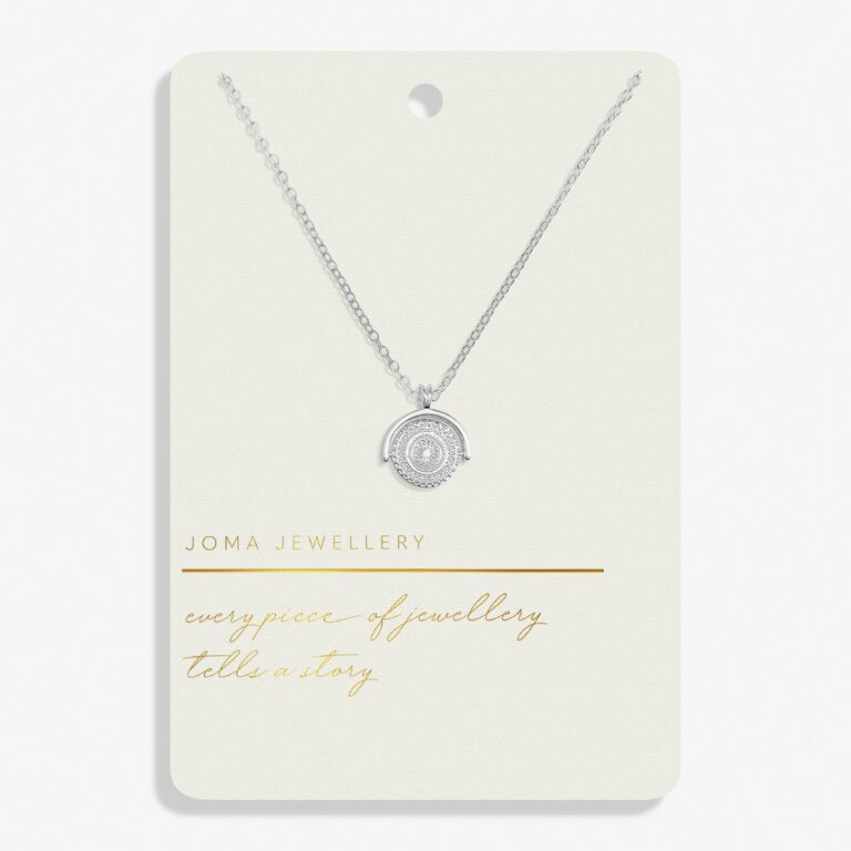 Joma Jewellery Style Stories Spinning Coin Silver Plated Necklace