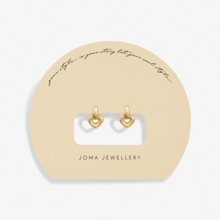 Joma Jewellery Soul Shine Drop Heart Gold Plated Earrings