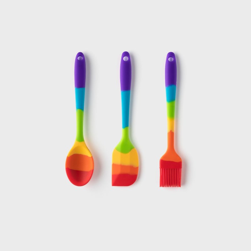 Taylors Eye Witness Rainbow Mini Spoon Spatula & Brush 3 Piece