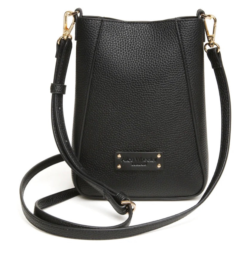Alice Wheeler Black Kensington Phone Crossbody Bag