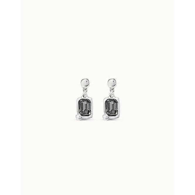 UNO DE 50 Marvellous Grey Faceted Crystal Earrings Silver