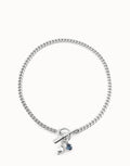 UNO De 50 Sterling silver-plated necklace with hoop clasp Blue