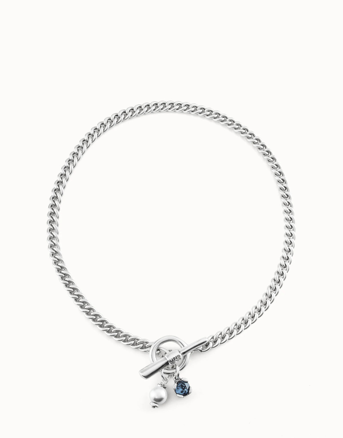 UNO De 50 Sterling silver-plated necklace with hoop clasp Blue