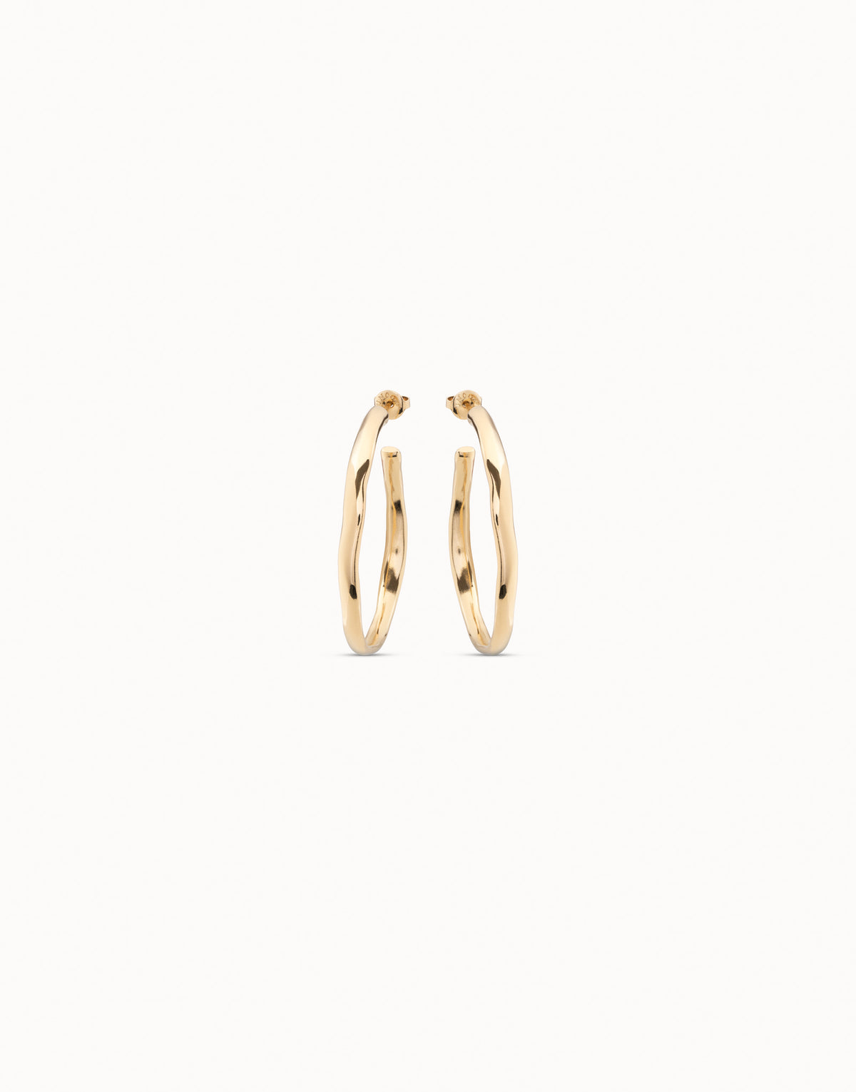 UNO DE 50 OHMMMM  18K Gold Plated Open Hoop Earrings