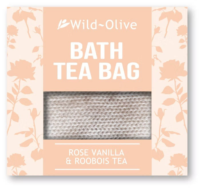 Wild Olive Bath Tea Bag Rose Vanilla & Roobois Tea