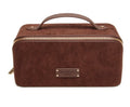 Alice Wheeler Chocolate Kensington Suede Train Case
