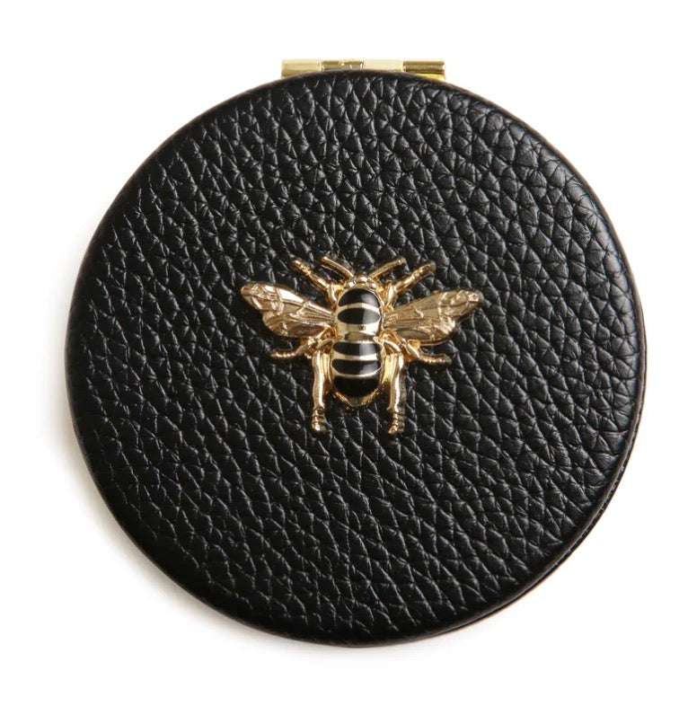 Alice Wheeler Black Round Compact Mirror