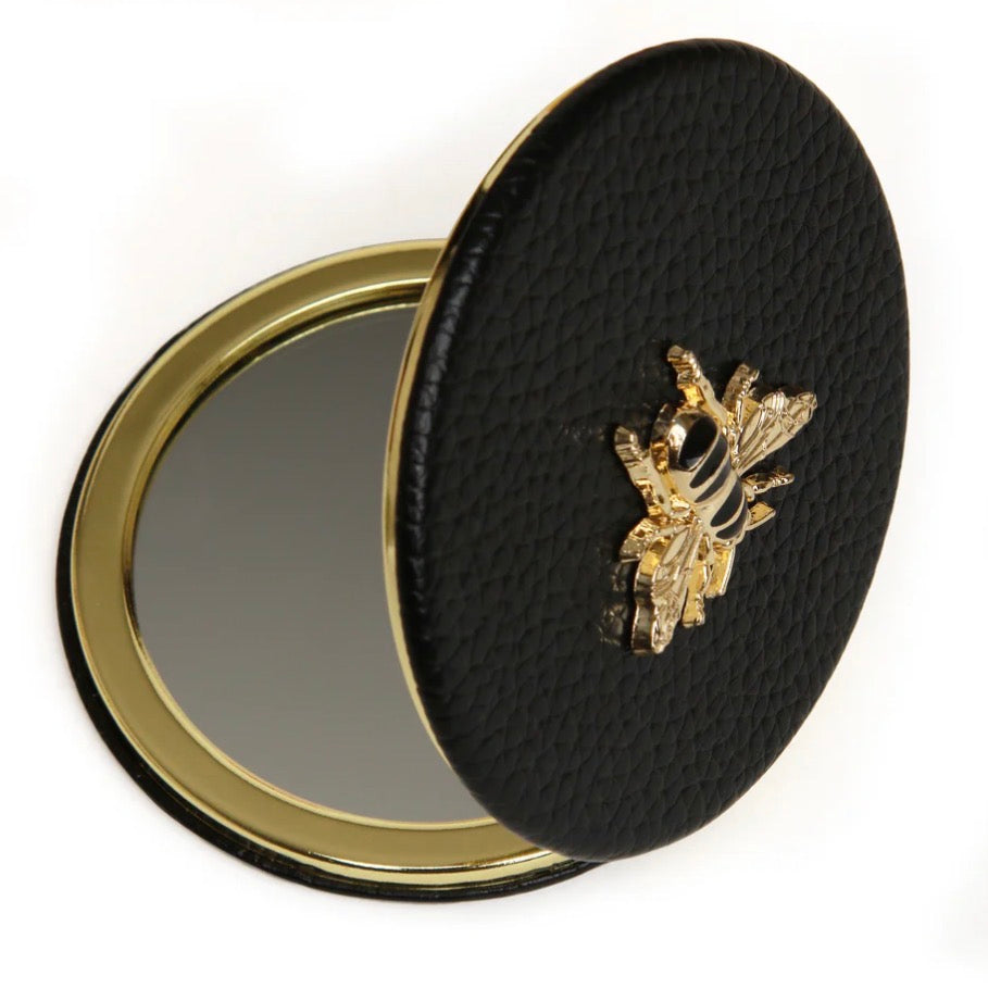 Alice Wheeler Black Round Compact Mirror