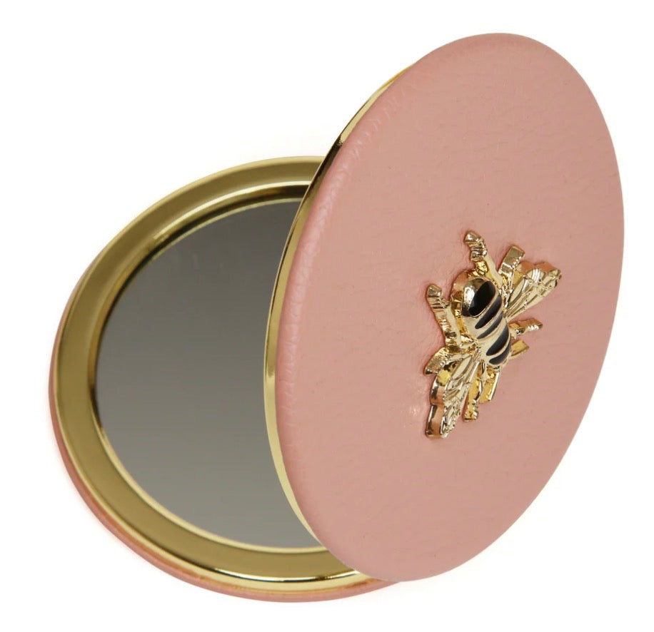 Alice Wheeler Pink Round Compact Mirror Round
