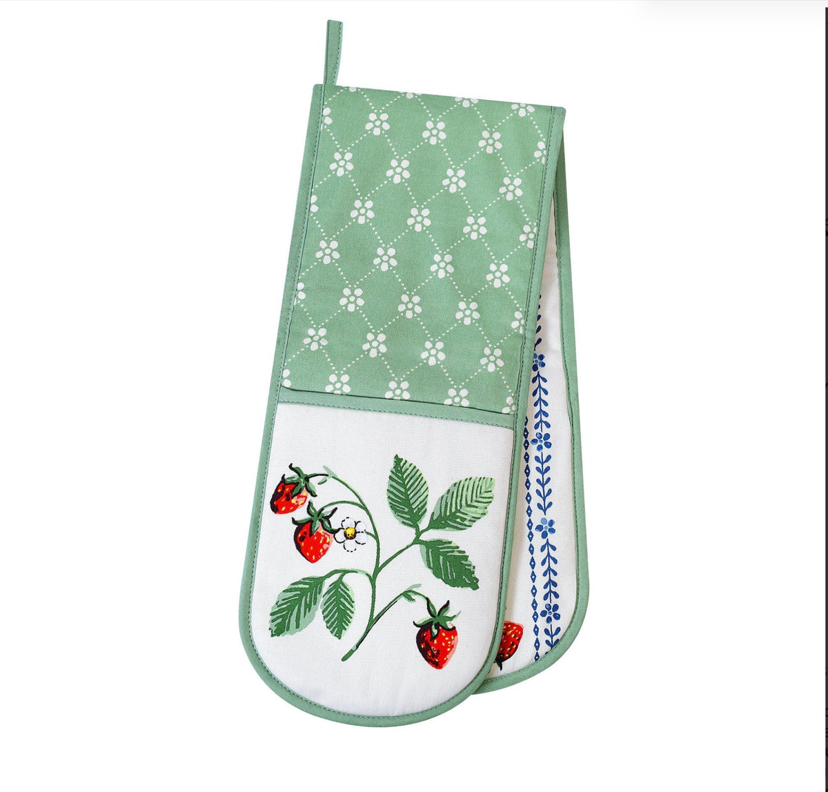 Ulster Weavers Strawberry Patch Double Oven Glove in Green