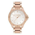 Olivia Burton Sports Luxe 36mm Guilloche Metallic White & Carnation Gold Bracelet Watch