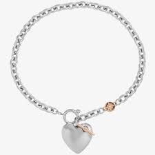 Olivia Burton Classic Knot Heart Silver Bracelet
