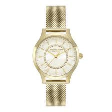 Olivia Burton Classic 30mm Wonderlust Ivory & Gold Mesh Watch