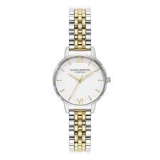 Olivia Burton Classic 30mm White & Two Tone Bracelet Watch