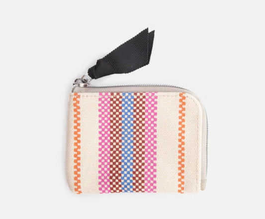 Caroline Gardner Checkerboard Stripe Canvas Corner Purse