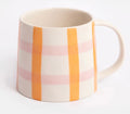 Caroline Gardner Orange & Pink Check Large Ceramic Mug