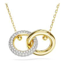 Swarovski Dextera Necklace Interlocking Loop White Gold-Tone