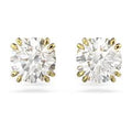 Swarovski Gold Stilla Stud Earrings  Round cut White Gold