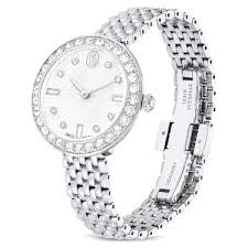 Swarovski Matrix Tennis Watch Swiss Made Metal Bracelet Silver Tone Stainless Steel