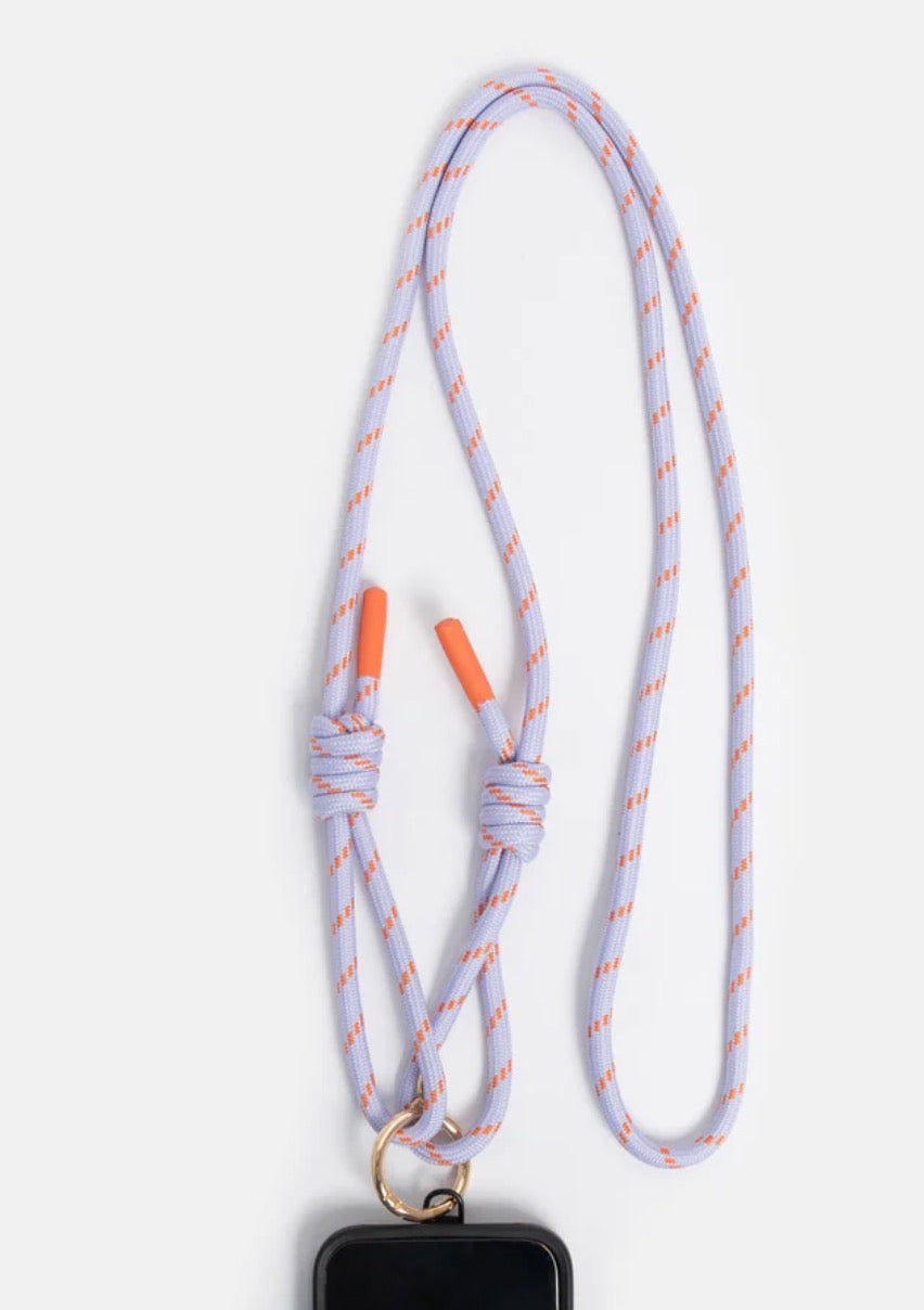 Caroline Gardner Lilac & Orange Cord Crossbody Phone Strap