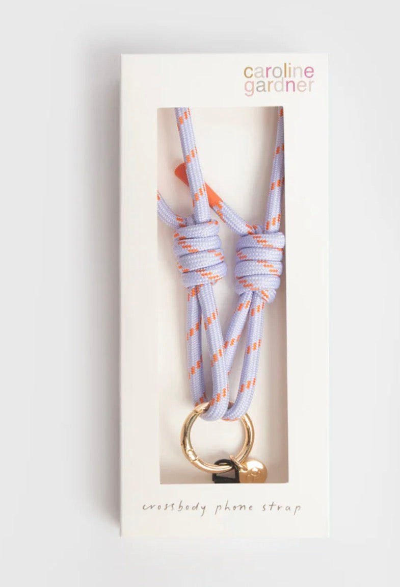 Caroline Gardner Lilac & Orange Cord Crossbody Phone Strap