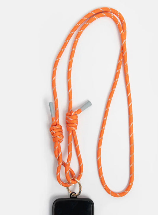 Caroline Gardner Orange & Light Blue Cord Crossbody Phone Strap