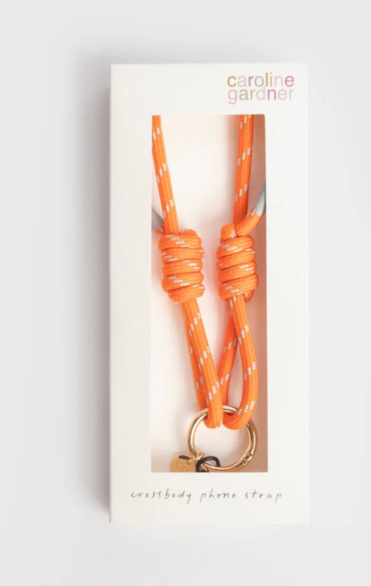 Caroline Gardner Orange & Light Blue Cord Crossbody Phone Strap