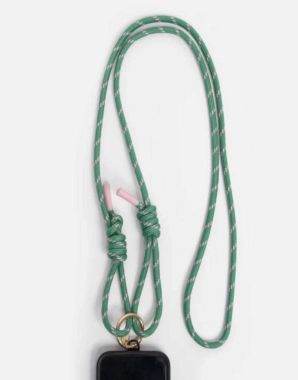 Caroline Gardner Green & Pink Cord Crossbody Phone Strap