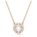 Swarovski Una Necklace Round Cut White Rose Gold Tone
