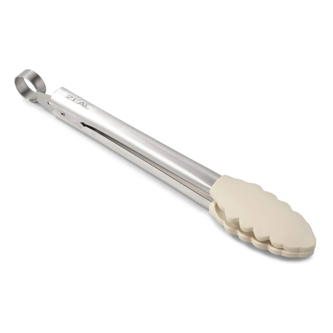Zeal Silicone Tongs 25cm Cream