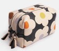 Caroline Gardner Multi Flower Charcoal Large Travel Wash Bag