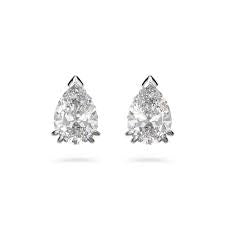 Swarovski Stilla Pear Cut Stud Earrings White Rhodium Plated