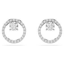 Swarovski Constella White Stud Earrings Rhodium Plated