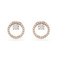 Swarovski Constella RoseGold Stud Earrings Rhodium Plated