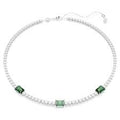 Swarovski Matrix Tennis Necklace Mixed Cuts Green Rhodium plated
