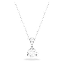 Swarovski Stilla Necklace Round Cut White Rhodium Plated