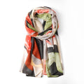 Eco Style Scarf Multicolour Leaves