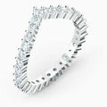 Swarovski Vitrore V Ring White Silver-Tone Finish Size 52