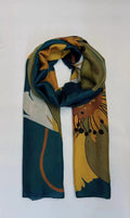 Eco Style Scarf Oversized Floral Print Teal