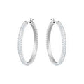 Swarovski Dextera Hoop Earrings Pavé Large White Rhodium Plated