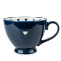 Ceramic Blue Heart Footed Mug