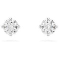Swarovski Stilla Attract Stud Earrings Round Cut White Rhodium Plated