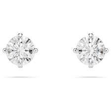 Swarovski Stilla Attract Stud Earrings Round Cut White Rhodium Plated