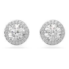 Swarovski Una Angelic Stud Earrings Round Cut Pavé White Rhodium Plated