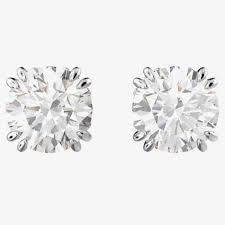 Swarovski Stilla Stud Earrings Round Cut White Rhodium Plated
