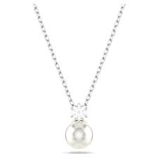 Swarovski Matrix Necklace Crystal Pearl Round Cut WhiteRhodium Plated