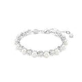 Swarovski Matrix Tennis Bracelet Crystal Pearl Round Cut White Rhodium Plated