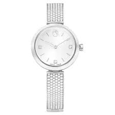 Swarovski Illumina Watch Swiss Made Metal Bracelet Silver Tone Stainless Steel