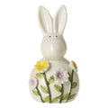 White Ceramic Rabbit With Flowers